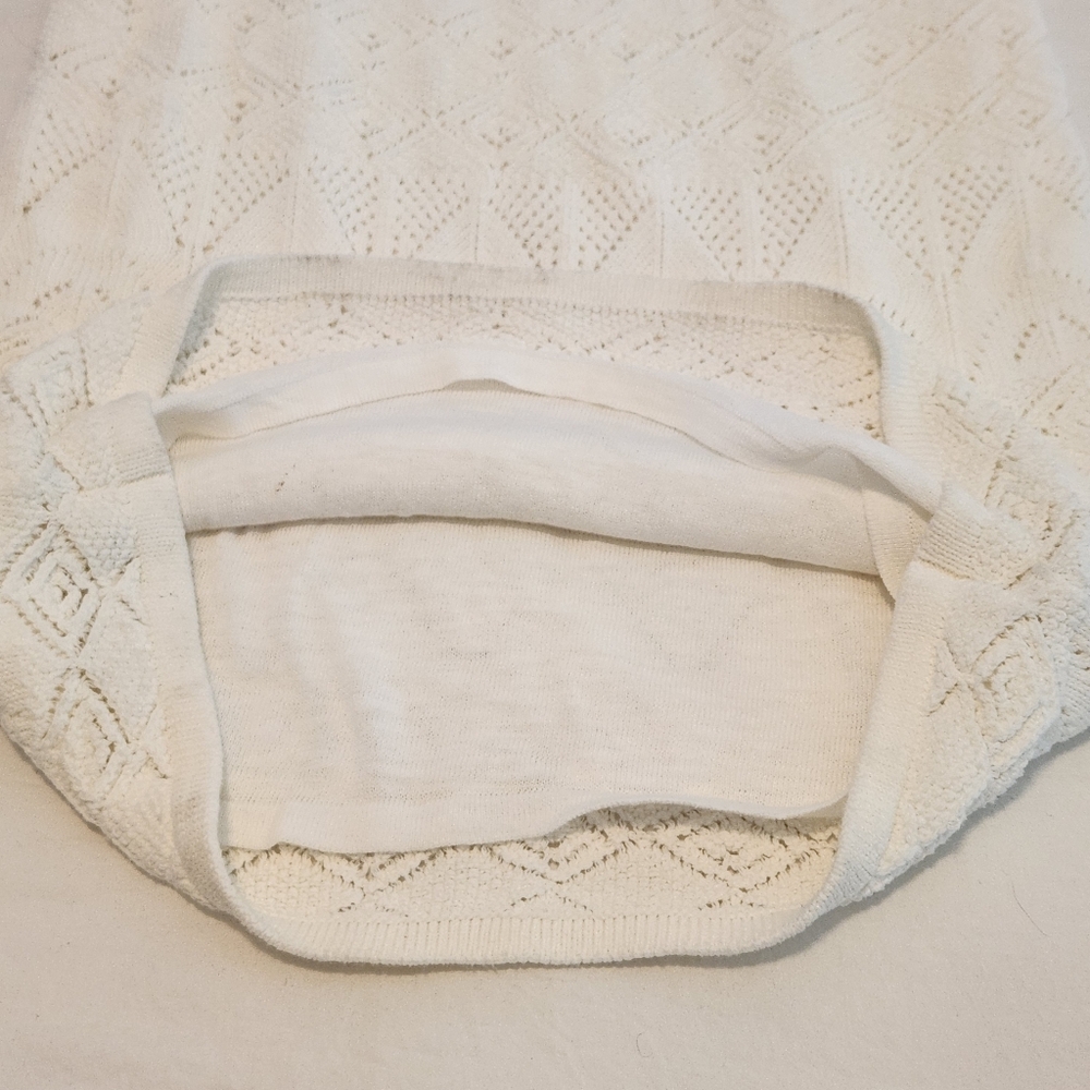 Z Supply Mallorca Crochet Midi Dress Tank White Cream Knit S ZD241249 Resort - Picture 12 of 16